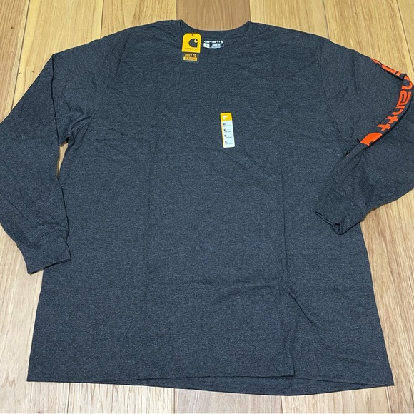 CARHARTT LOOSE FIT HEAVYWEIGHT LONG-SLEEVE LOGO SLEEVE GRAPHIC T-SHIRT MEN’S XL - Picture 2 of 4